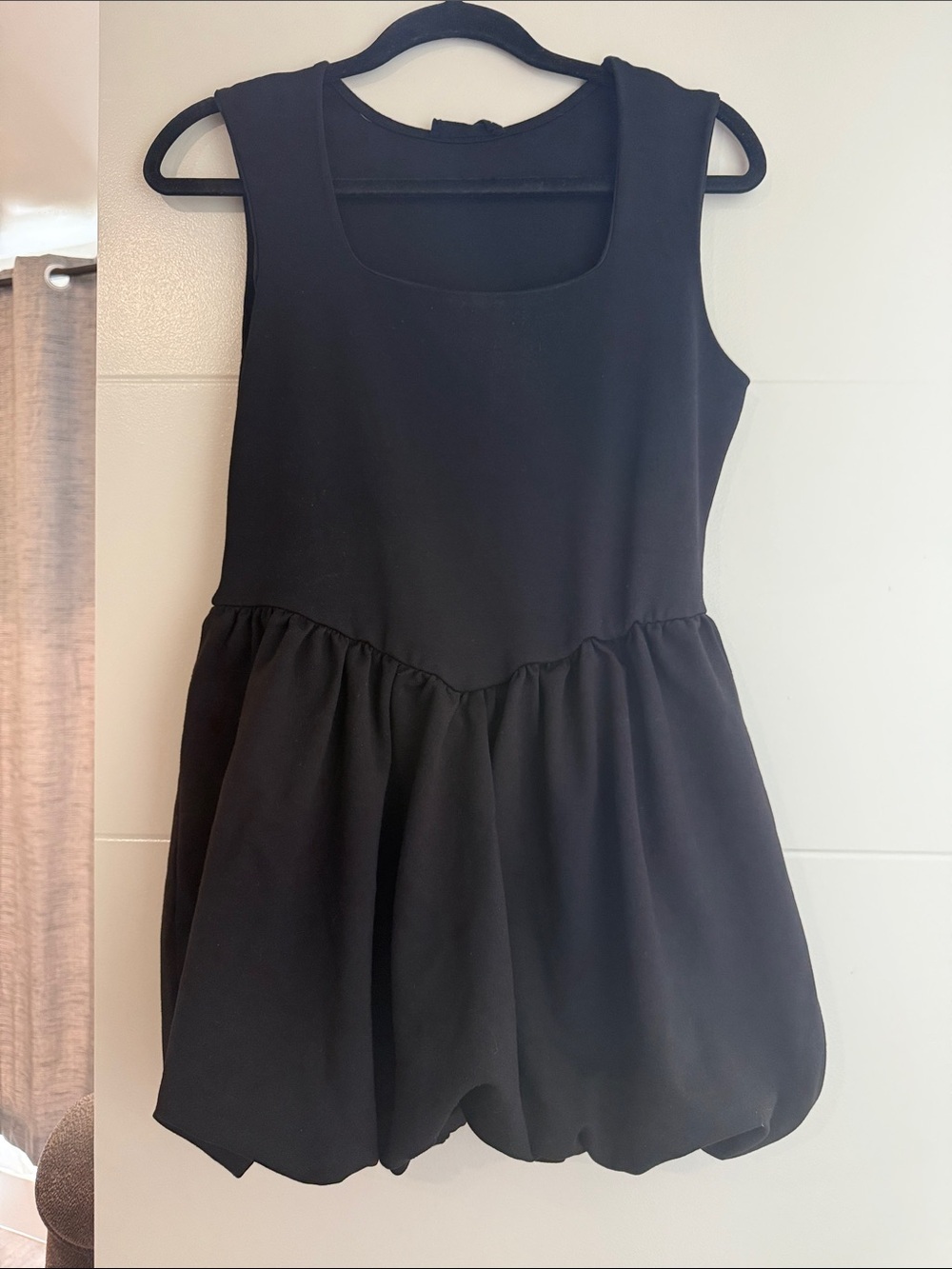 Classic Black Mini Dress - Sleeveless Bubble Skirt xl